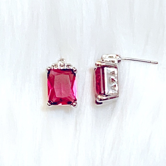 Pink Tourmaline Necklace Earrings Ring Silver Jewelry Set - Picture 3 of 7